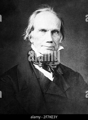 Vintage-Portraitfoto des amerikanischen Staatsmannes Henry Clay (1777 – 1852). Foto ca. 1848. Stockfoto