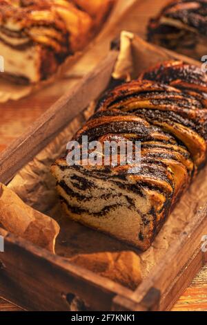 Hausgemachte Mohnsamen Babka Stockfoto