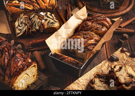 Babka süßes geflochtenes Brot Stockfoto