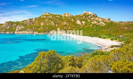 Strand von Roccapina, Golfe de Roccapina, Südwestküste, Korsika, Frankreich Stockfoto