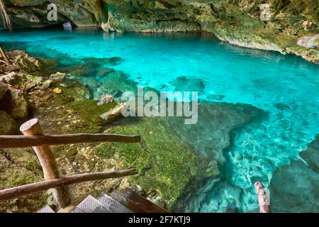 Zwei Augen Cenote, Cénote Dos Ojos, Yucatan, Mexiko. Stockfoto