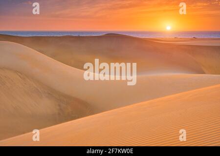 Sand-Dünen von Maspalomas, Gran Canaria, Spanien Stockfoto