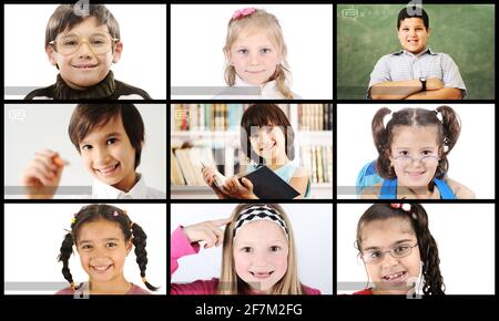 Kinder haben heute online-Fernunterricht in der Schule Stockfoto