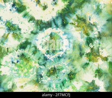 Textur aus natürlichem Leinenstoff. Batik. Shibori-Druck aus Textil. Indigo-blaues Krawatte-Farbstoff-Textil. Aquarelleffekt. Hochwertige Fotos Stockfoto