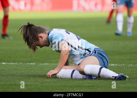 Brüssel, Belgien. April 2021. Emilie Haavi (20) aus Norwegen, aufgenommen während eines Freundschaftsspiels der Frauen zwischen Belgien, genannt die Roten Flammen und Norwegen im Koning Boudewijnstadion in Brüssel, Belgien. Foto Sportpix.be/SPP Kredit: SPP Sport Press Foto. /Alamy Live-Nachrichten Kredit: SPP Sport Press Foto. /Alamy Live News Stockfoto