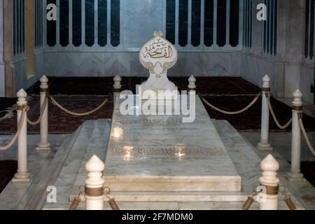 Begräbnisstätte von Hussein bin Ali Al-Hashimi Emir von Mekka und König der Araber, ( der letzte der Haschemitischen Sharifier war, die von 1201 bis 1925 über Mekka, Medina und die Hijaz herrschten) Auf dem Tempelberg, der den Muslimen als Haram esh-Sharif und Al Aqsa-Gelände in der Altstadt Ostjerusalem bekannt ist, Israel Stockfoto