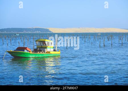 Bassin d'Arcachon und Dune du Pyla, Ansicht von Cap-Ferret Punkt, Bordeaux, Gironde, Frankreich Stockfoto