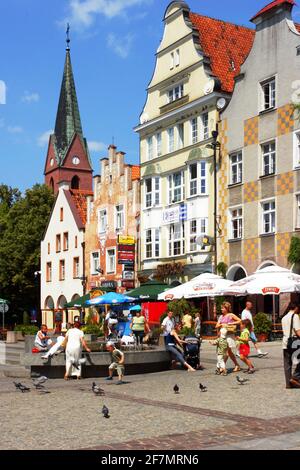 Polen, Olszty, Markt, woiwodschaft Warmian-Masuren. Stockfoto