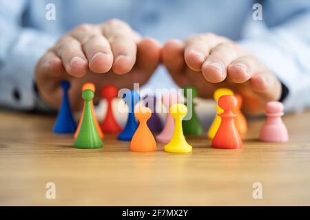 Diversity Equality Und Inclusion Konzept. Schutz Der Gemeinschaft Stockfoto