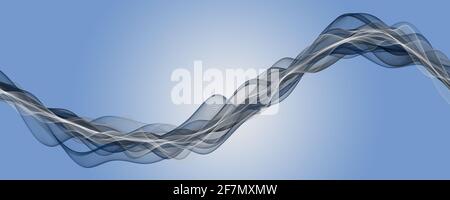 Fantastische elegante Wave panorama Hintergrund design Illustration Stockfoto