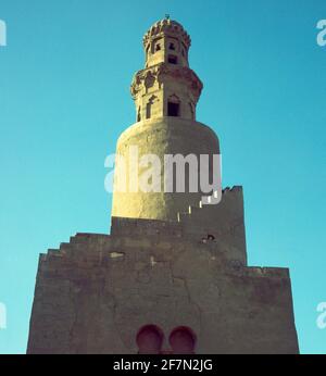 ALMINAR CONSTRUIDO A FINALES DEL SIGLO XIII. ORT: MEZQUITA DE AHMED IBN TULUN. KAIRO. ÄGYPTEN. Stockfoto