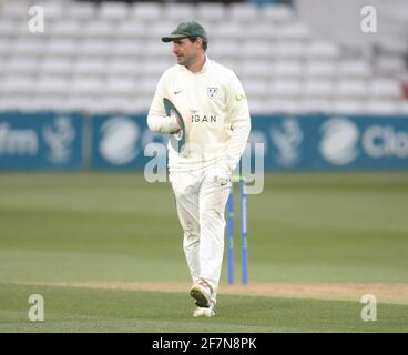 Chelmsford, Großbritannien. April 2021. CHELMSFORD ENGLAND - 08. APRIL: Daryl Mitchell von Worcestershire während des Championship Day einer von vier zwischen Essex CCC und Worcestershire CCC auf dem Cloudfm County Ground am 08. April 2021 in Chelmsford, England Credit: Action Foto Sport/Alamy Live News Stockfoto