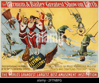 Ein klassisches Zirkusposter für die Barnum und Bailey Greatest Show on Earth Stockfoto