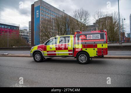 West Midlands Fire Service Toyota Hilux 4x4 auf A38 Great Charles Street Queensway Stockfoto