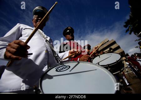 salvador, bahia/brasilien - 28. Mai 2019: Musiker der Bahia Philharmonics sind während der Aufführung zu sehen. *** Ortsüberschrift *** . Stockfoto