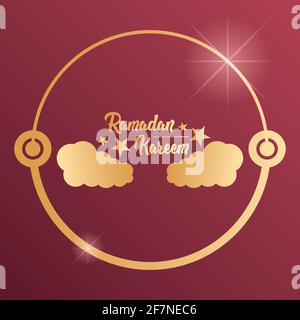 Silhouetten der goldenen Wolke. Ramadan Kareem Poster - Vektorgrafik Stock Vektor