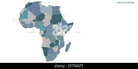 Afrika-Karte. Vektor der Weltkarte nach Kontinent Stock Vektor