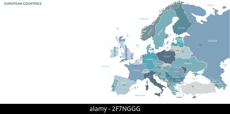 Europa-Karte. Vektor der Weltkarte nach Kontinent Stock Vektor