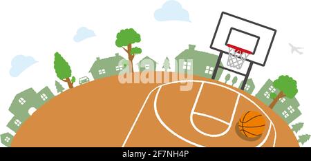 Halbrunde Landschaft Hintergrund ( Basketballplatz ) Vektor-Illustration Stock Vektor