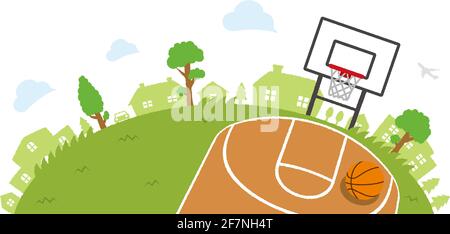 Halbrunde Landschaft Hintergrund ( Basketballplatz ) Vektor-Illustration Stock Vektor