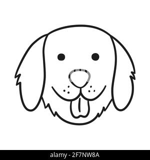 Niedliches Retrieverface. Hundehüssymbol. Handgezeichnete isolierte Vektordarstellung Stock Vektor