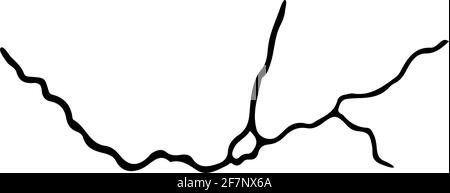 Kintsugi Riss. Erdbeben und Bodenrisse, Lochwirkung, Craquelure und beschädigte Textur. Vektor-Illustrationen können für kintsugi Dekorationen verwendet werden Stock Vektor