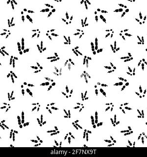 Dinosaurier Fußabdruck Spuren. Minimalistisches Nahtmuster. Hintergrund mit Pfote, Klaue Raubtier. Dinosaurier Fußabdruck Illustration perfekt für Textil-, Wrap-und Stock Vektor