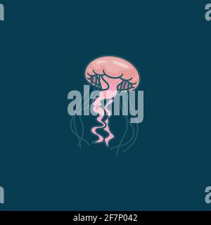 Abbildung des Quallen-Vektorgrafiks zum Welttag der Quallen am 3. November Stock Vektor