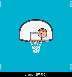 Reifen mit Fan-Backboard und Ball-Vektor-Illustration für Basketball Tag am 6. November Stock Vektor