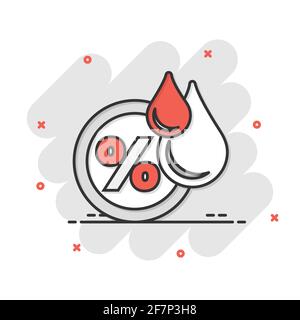 Luftfeuchtigkeit Symbol im Comic-stil. Klima vektor Cartoon Illustration auf weißem Hintergrund isoliert. Temperatur Prognose Geschäftskonzept splash Wirkung. Stock Vektor