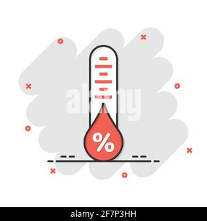 Luftfeuchtigkeit Symbol im Comic-stil. Klima vektor Cartoon Illustration auf weißem Hintergrund isoliert. Temperatur Prognose Geschäftskonzept splash Wirkung. Stock Vektor