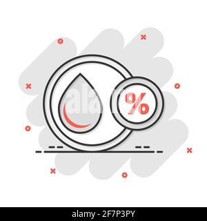 Luftfeuchtigkeit Symbol im Comic-stil. Klima vektor Cartoon Illustration auf weißem Hintergrund isoliert. Temperatur Prognose Geschäftskonzept splash Wirkung. Stock Vektor