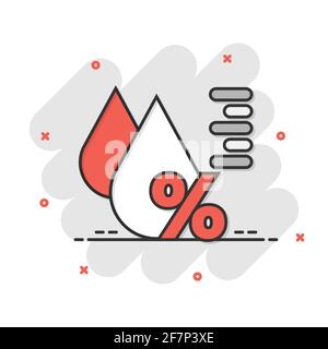 Luftfeuchtigkeit Symbol im Comic-stil. Klima vektor Cartoon Illustration auf weißem Hintergrund isoliert. Temperatur Prognose Geschäftskonzept splash Wirkung. Stock Vektor