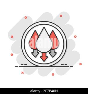 Luftfeuchtigkeit Symbol im Comic-stil. Klima vektor Cartoon Illustration auf weißem Hintergrund isoliert. Temperatur Prognose Geschäftskonzept splash Wirkung. Stock Vektor