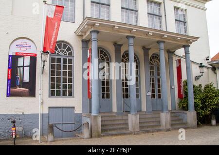 Brügge, Belgien, 28. März 2021, Fassade des Gruuthus-Museums, dieses Museum stellt die flämischen primitiven Maler aus. Stockfoto