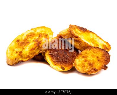French Toast isoliert auf weißem Hintergrund Stockfoto