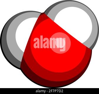 Wassermolekül (H2O). 3D-Rendering. Atome werden als Kugeln mit herkömmlicher Farbkodierung dargestellt: Wasserstoff (weiß), Sauerstoff (rot). Stock Vektor