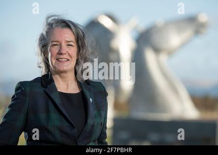 Glasgow, Schottland, Großbritannien. April 2021. IM BILD: Lynne Anderson, Alba-Parteikandidatin für die Region Zentralschottland. Quelle: Colin Fisher/Alamy Live News Stockfoto