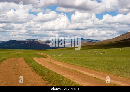 Natürliche Landschaft im Hogno Han Tal Mongolei Stockfoto