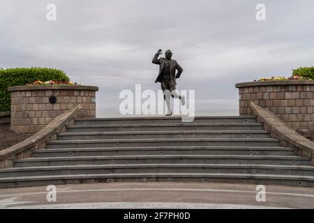 Eric Morecambe Statue in Morecambe, Lancashire, Großbritannien. 25.03.21 Stockfoto
