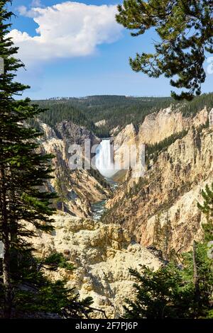 Grand Canyon Artist Point im Yellowstone National Park. Wyoming. USA. Stockfoto
