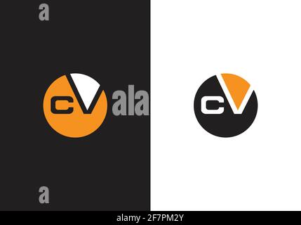 Initial Monogram Letter C V Logo Design Vektor-Vorlage Stock Vektor