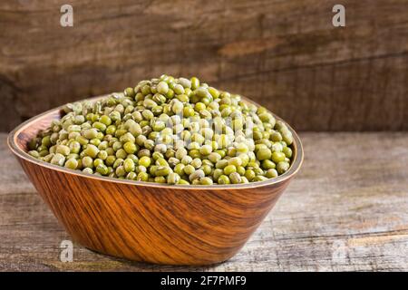 Bean Mung Sorte von Bohnen in grüner Farbe - Vigna Radiata Stockfoto