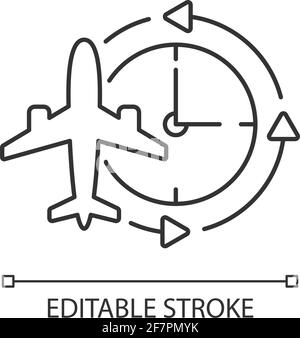 Lineares Jetlag-Symbol Stock Vektor