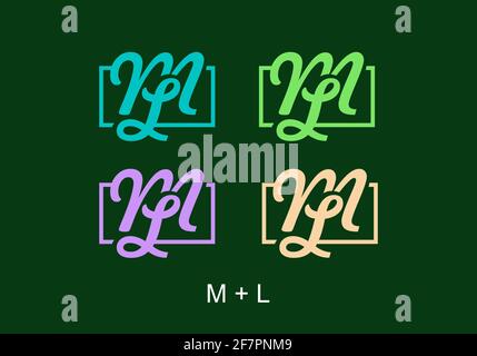 ML Anfangsbuchstabe Logo Design Stock Vektor