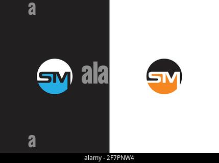 Initial Monogram Letter S M Logo Design Vektor-Vorlage Stock Vektor