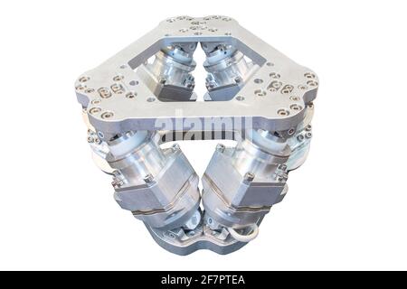 Hexapod dynamische Plattform in der Technik verwendet, zum Beispiel die Basis der Kabine von Transport-Simulatoren - Flugzeuge, Schiffe, Autos, Züge Stockfoto