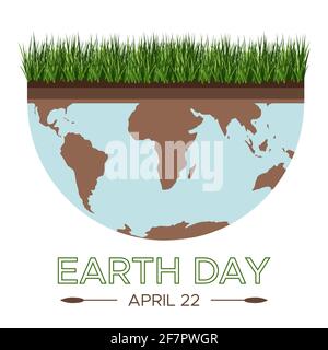 Happy Earth Day - Vektor flach Öko Illustration eines Umweltkonzepts, um die Welt zu retten. Konzept Vision zum Thema der Rettung des Planeten. Suitab Stock Vektor