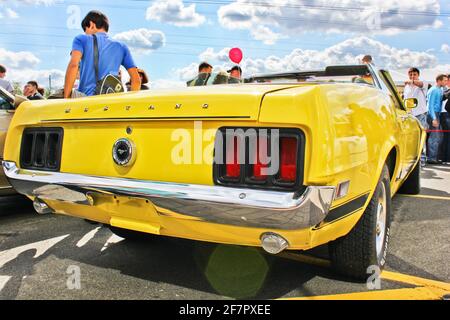 Kiew, Ukraine - 11. September 2011: 1970 Ford Mustang Boss 302. Heiße Räder Stockfoto