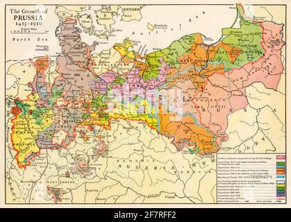 Wachstum Preußens, 1415-1910. Farbhalfton Stockfoto